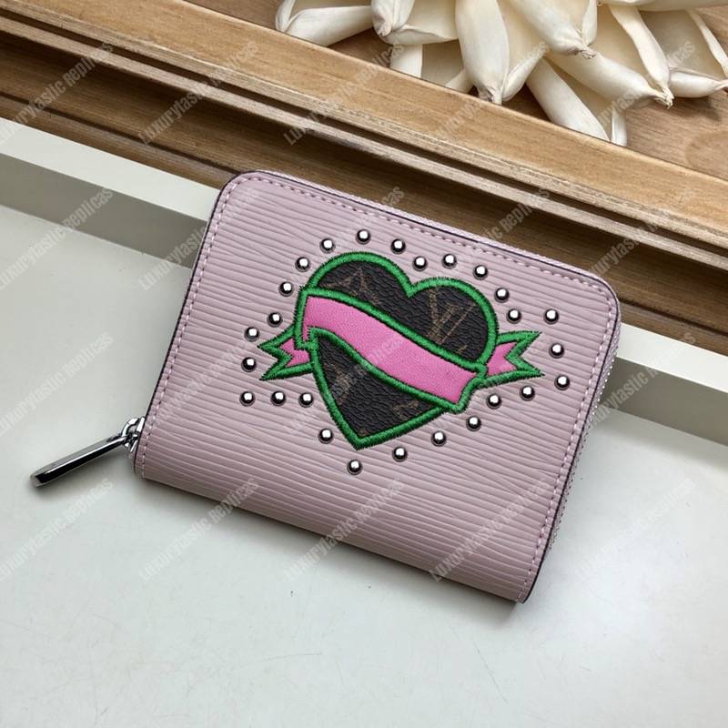 LV Special Edition Zippy Coin Purse Epi Leather Rose Ballerine