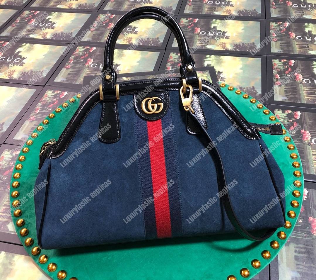 G*u*i re(belle) medium shoulder bag suede blue