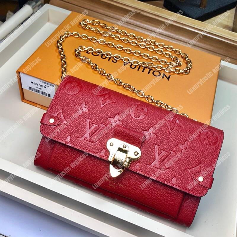 LV Vavin Chain Wallet Scarlet Red