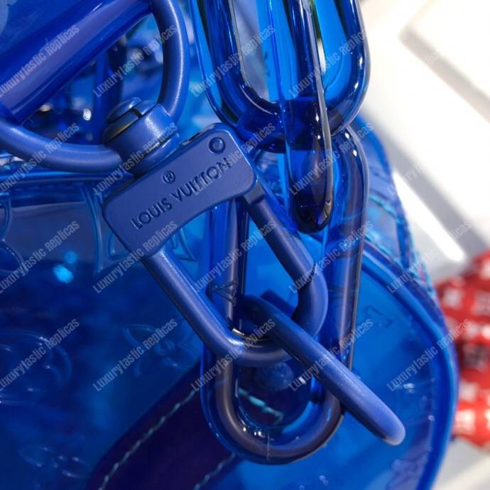 LV Keepall Bandouliere Monogram 50 Blue PVC