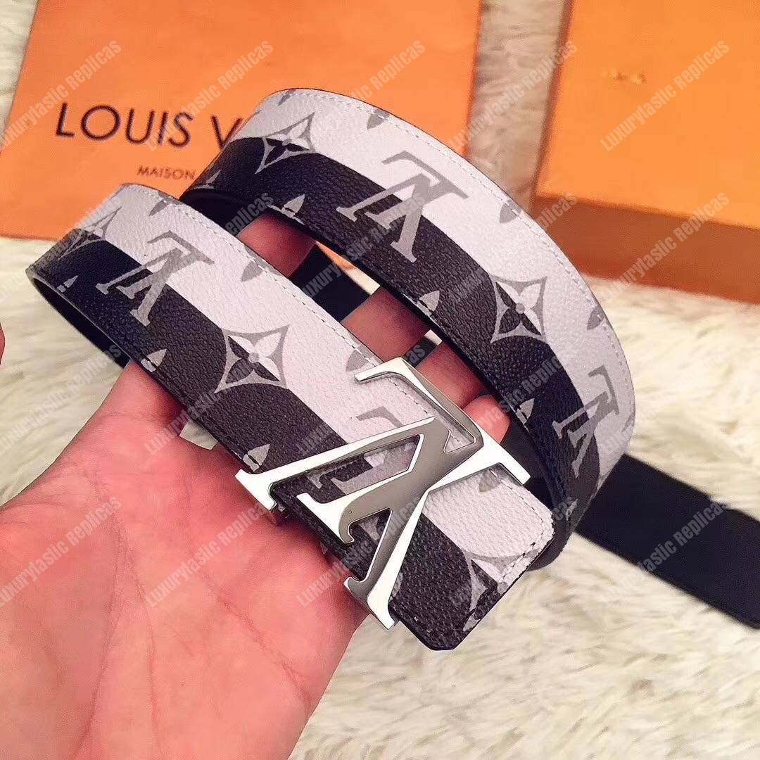 LV Belt Initiales Monogram Eclipse Split Outdoor 40mm Black/White