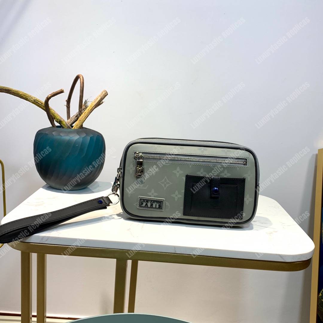 LV Alpha Clutch Spring Summer 2019 Sliver Monogram Satellite