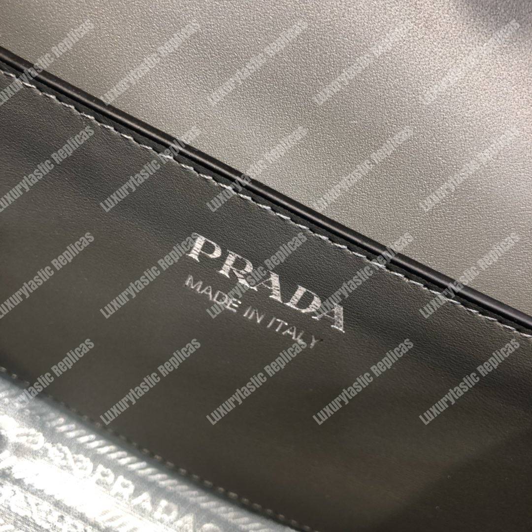 pra*a monoCh*0me saffiano leather bag dark grey