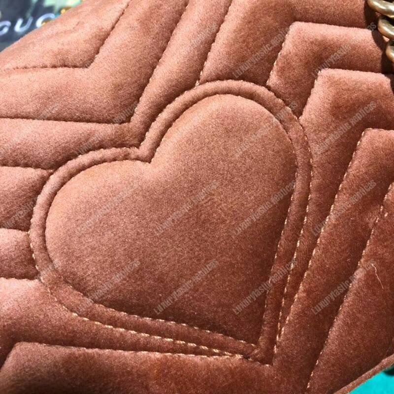 G*u*i gg marmont velvet shoulder bag taupe
