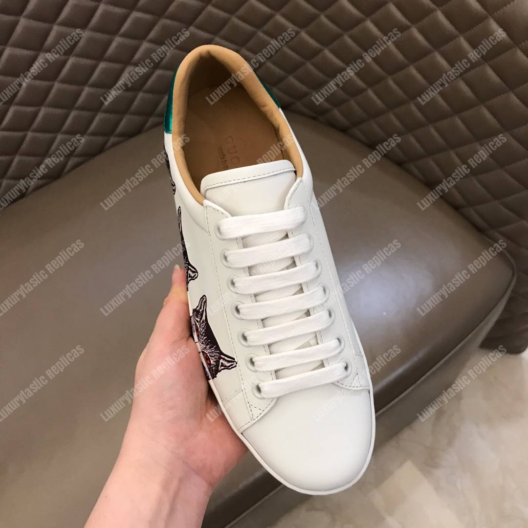 G*u*i ace sneaker with mystic cat white