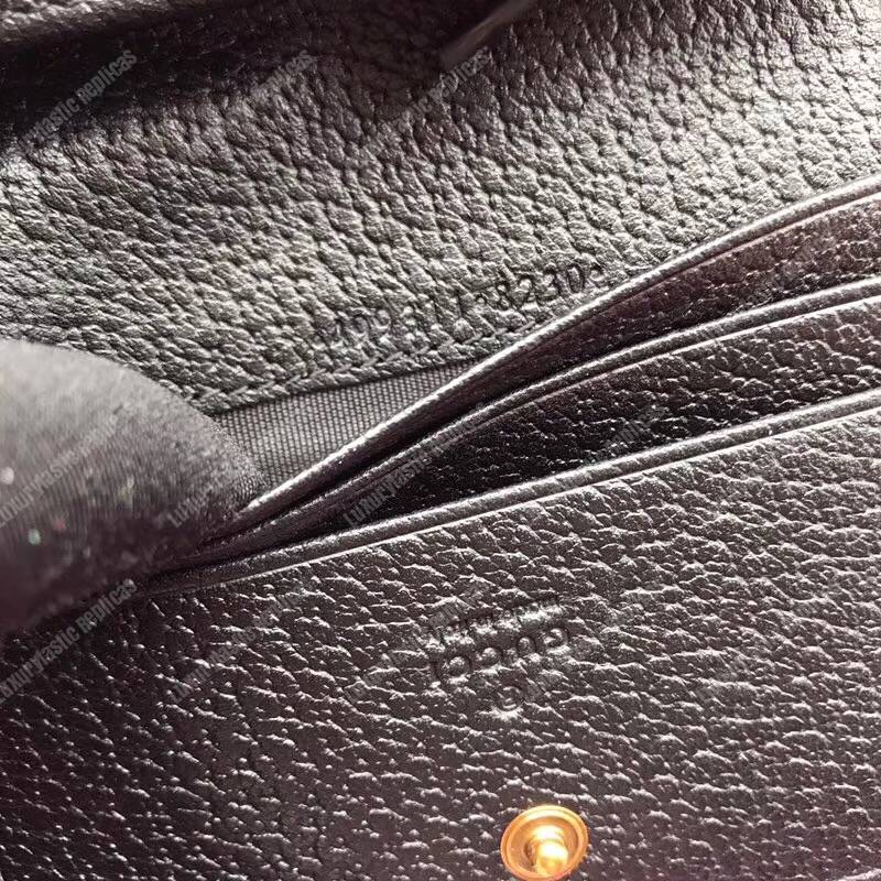 G*u*i embroidered leather card case black
