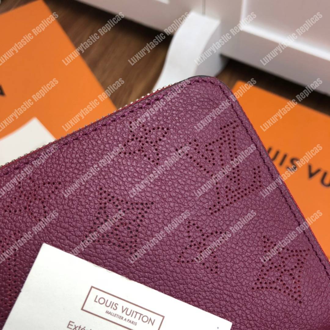 LV Zippy Wallet Mahina Leather Aubergine
