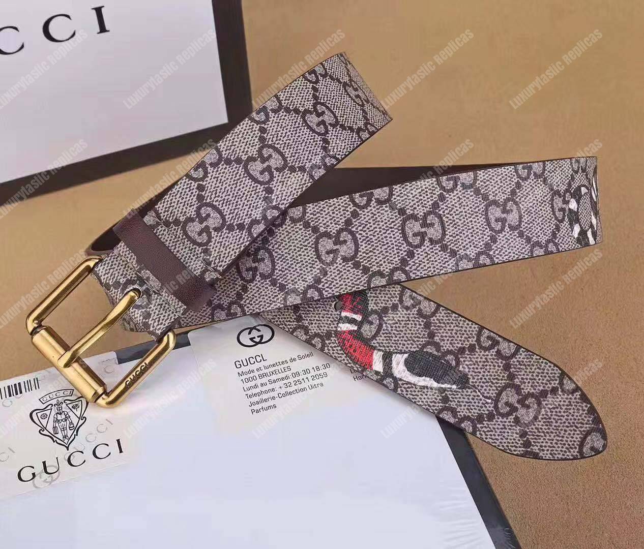 gg Sup*e belt with kingsnake print