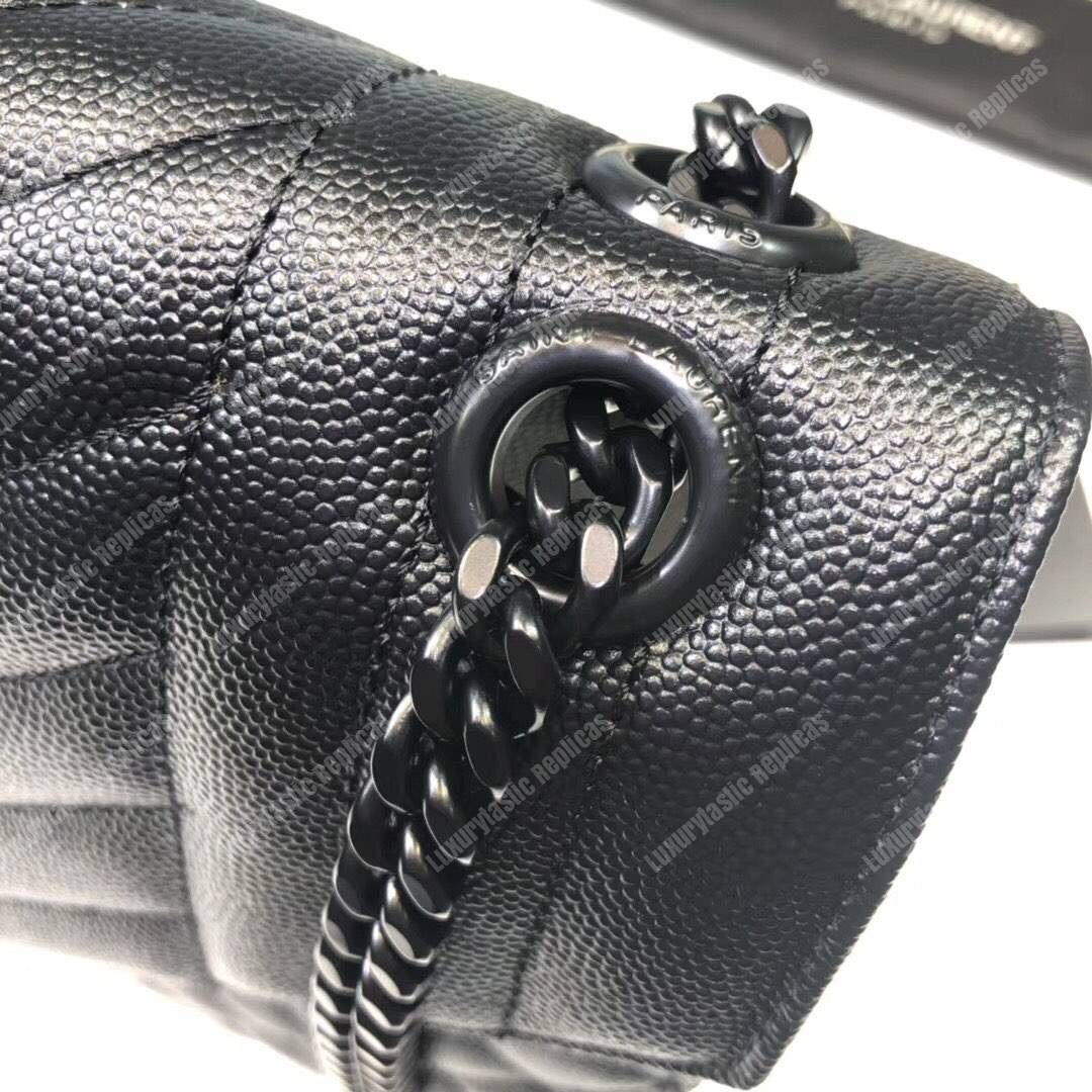 Saint Laurent Envelope Medium Bag Mix Matelassé Grain De Poudre Embossed leather Black Black-Toned
