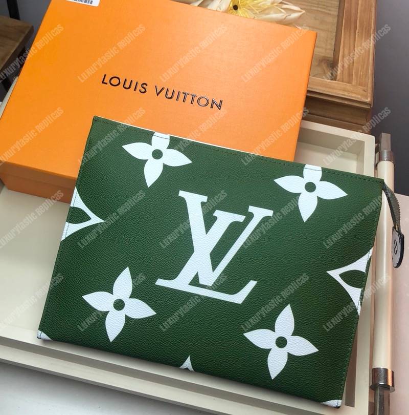 LV Toilet Pouch XL Monogram Khaki