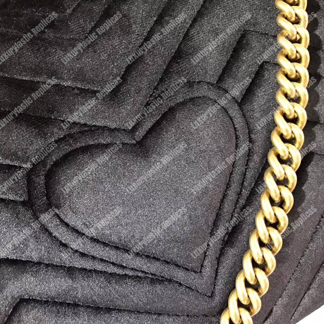 G*u*i gg marmont medium velvet bag loved black