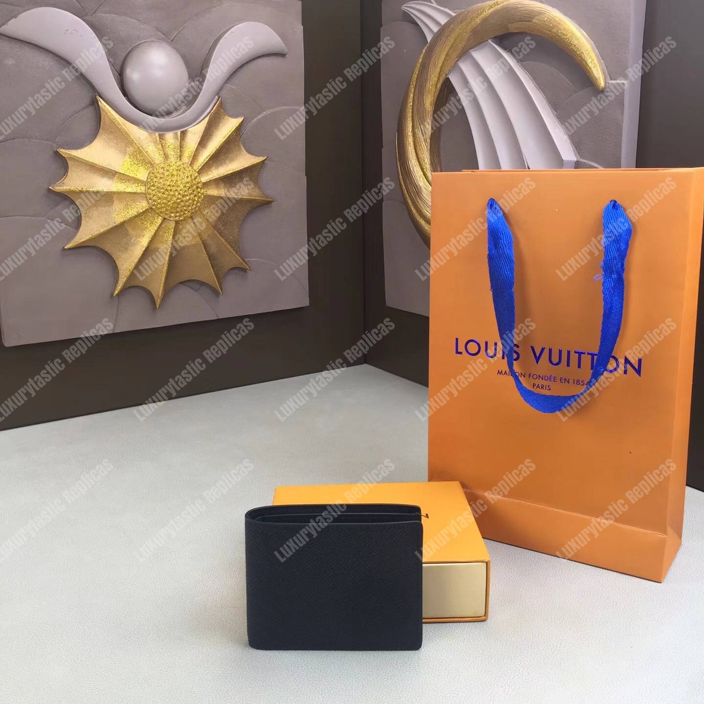 LV Slender ID Wallet Taiga Leather Noir