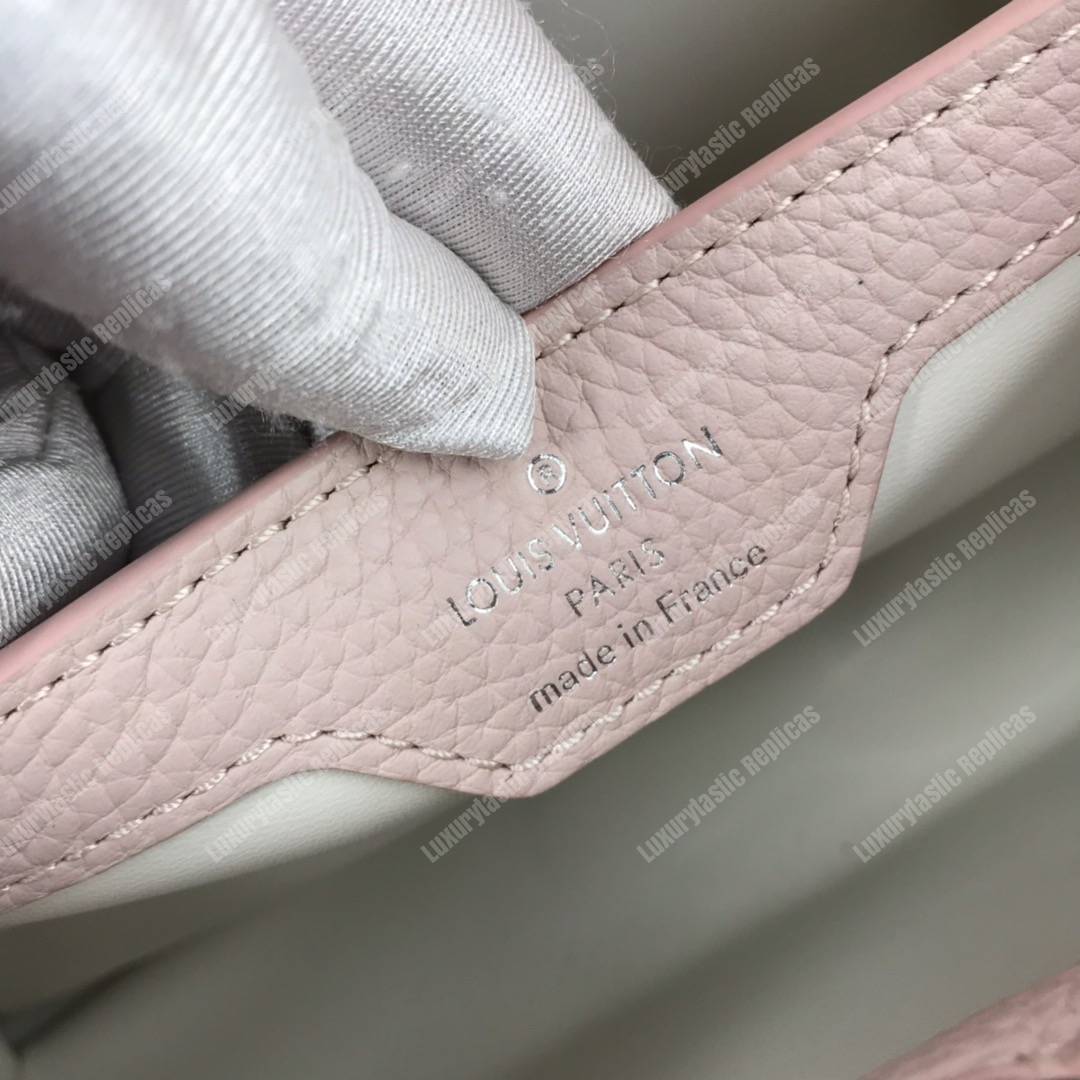 LV Capucines BB Taurillon Leather Monogram Flowers allover Rose Ballerine