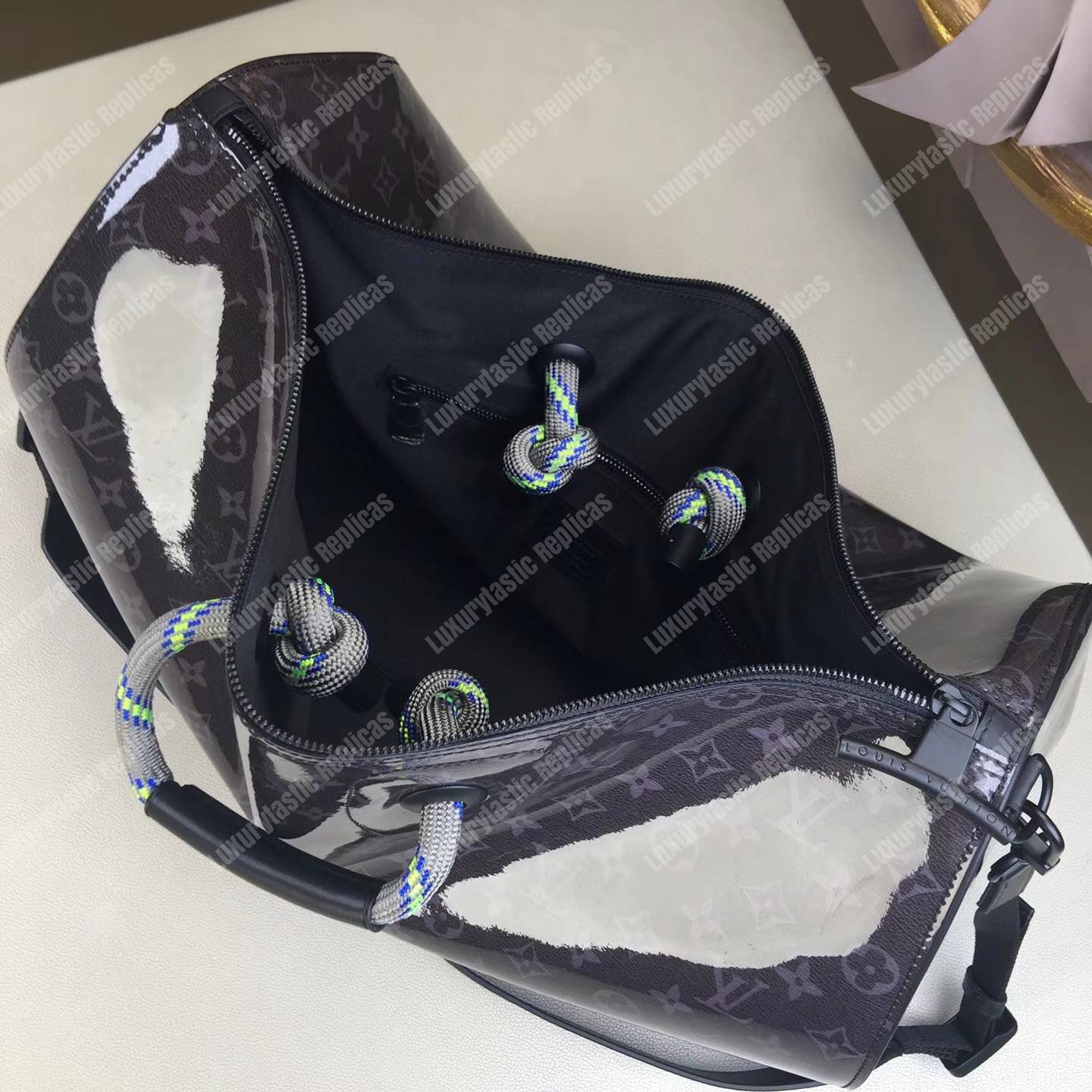 LV Keepall Bandouliere 50 Monogram Eclipse Glaze