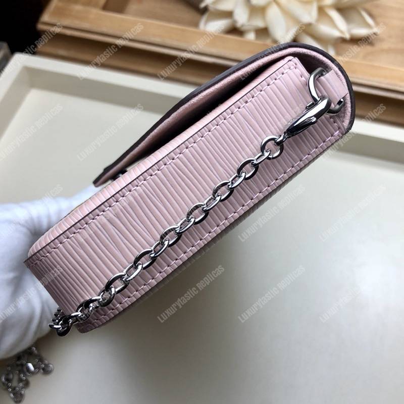LV Special Edition Pochette Félicie Epi Leather Rose Ballerine