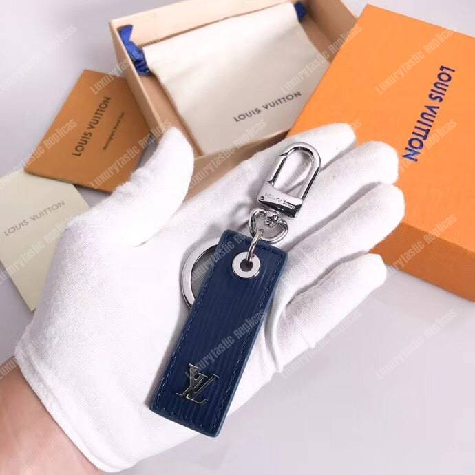 LV Epi Mix Bag Charm and Key Holder Blue