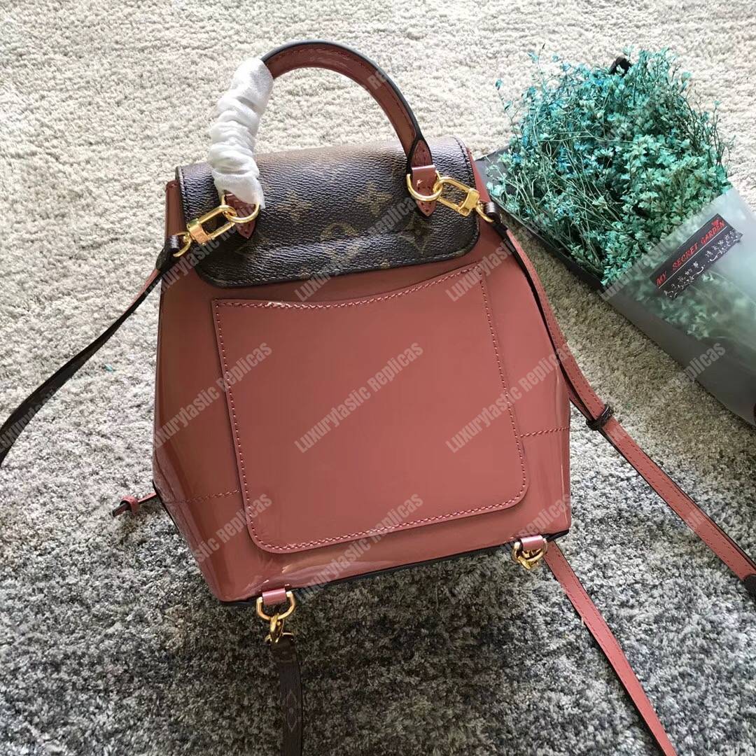 LV Hot Springs Backpack Patent Leather Vieux Rose