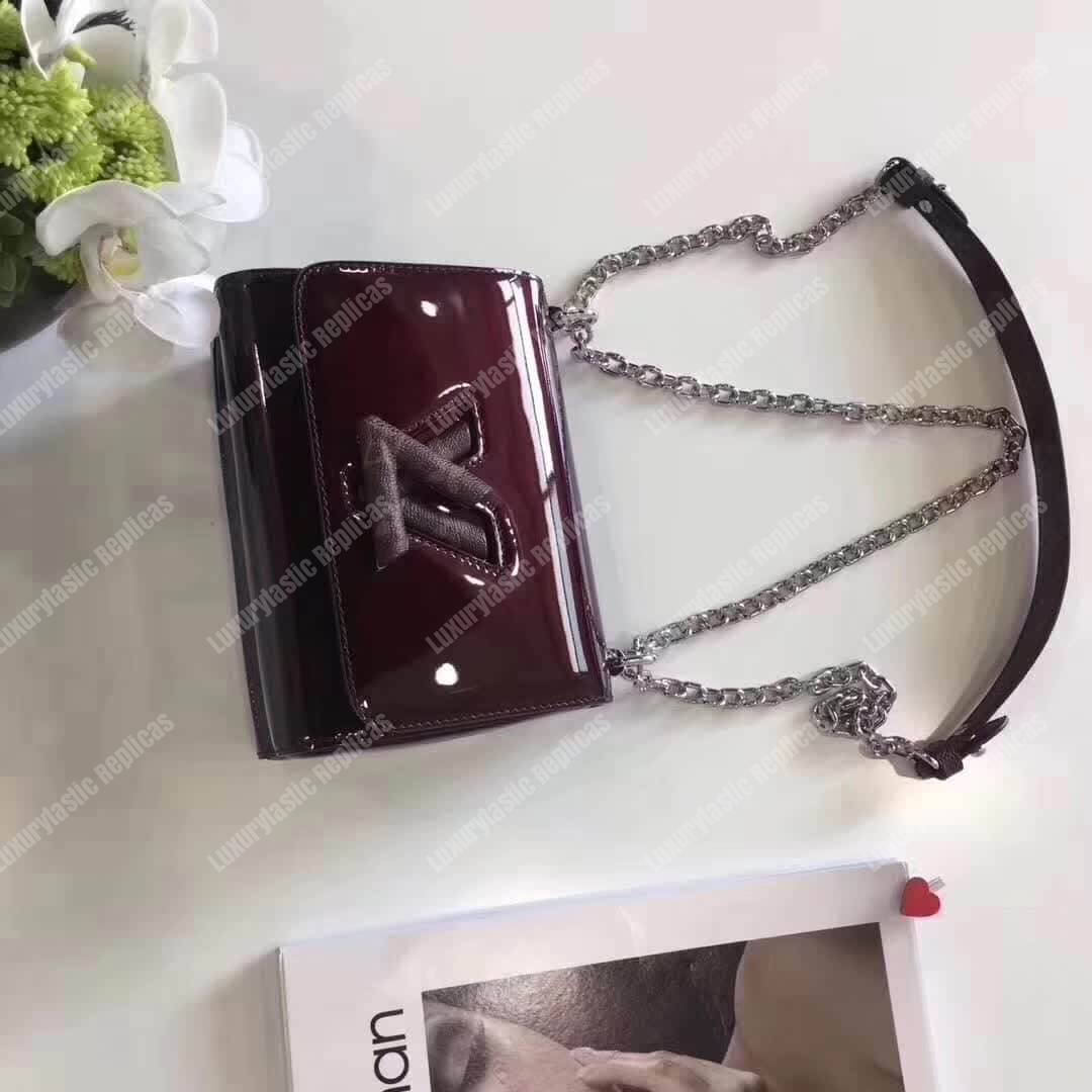 LV Twist PM Monogram Vernis Leather Burgundy