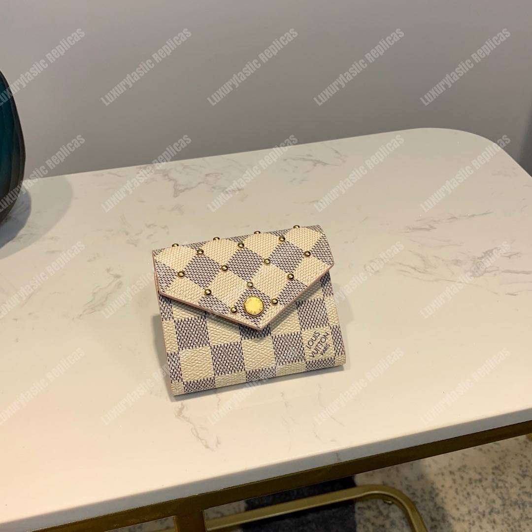 LV Zoe Wallet Damier Azur Rose Ballerine Pink