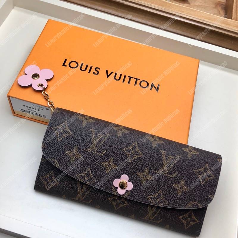 LV Emilie Wallet Monogram Rose Ballerine