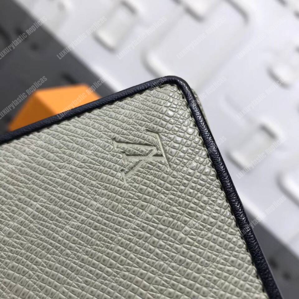 LV Pocket Organizer Taiga Leather Silver