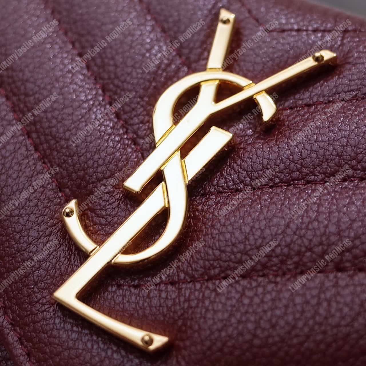 Saint Laurent Monogram Large Flap Wallet Dark Red De Poudre