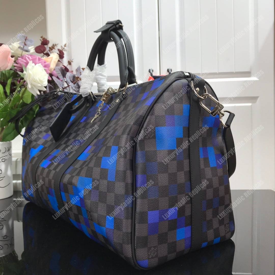 LV Keepall Bandoulière 50 Blue Pixel