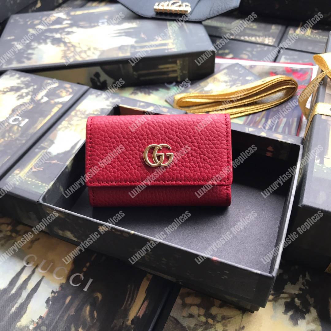 G*u*i gg marmont leather key case red