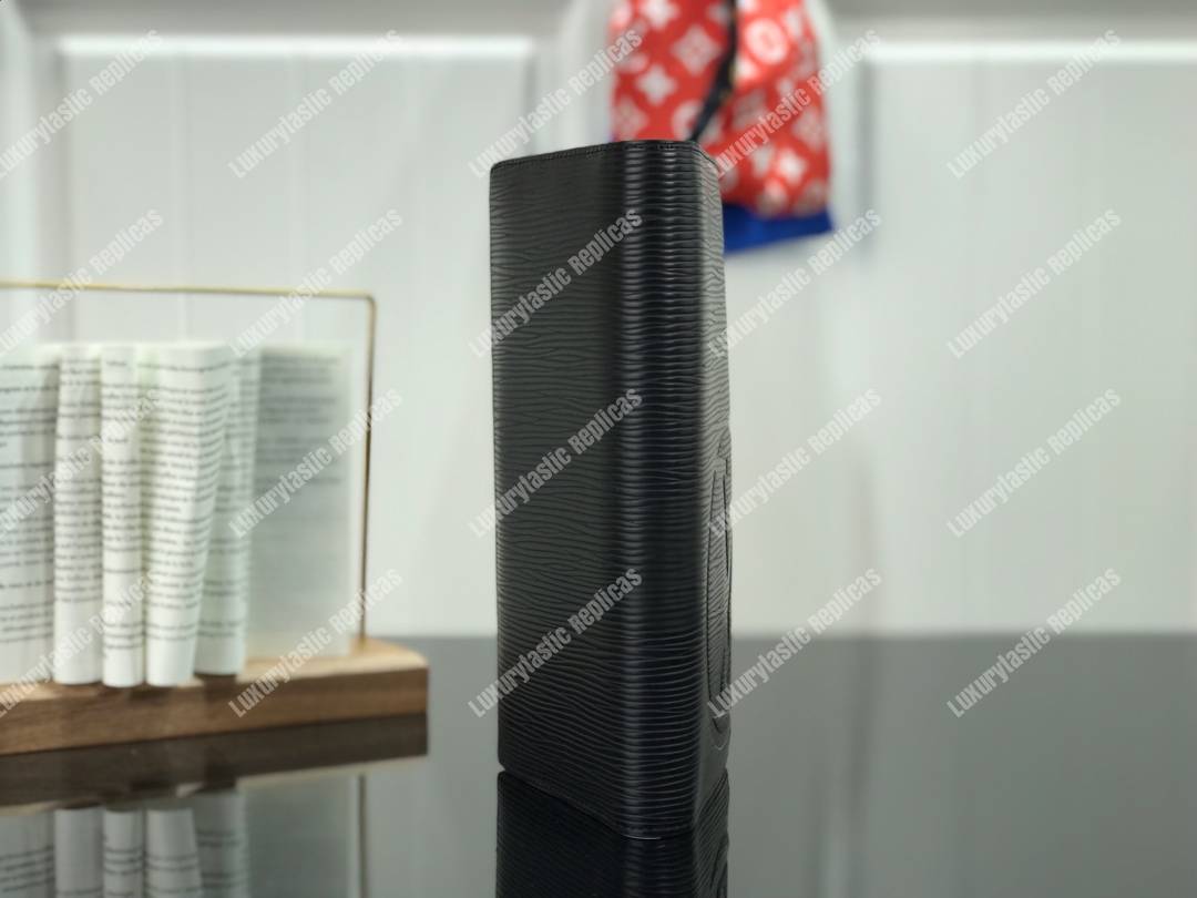 LV Brazza Wallet Epi Leather Noir Initials