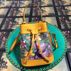 G*u*i ophidia gg flora small bucket bag yellow