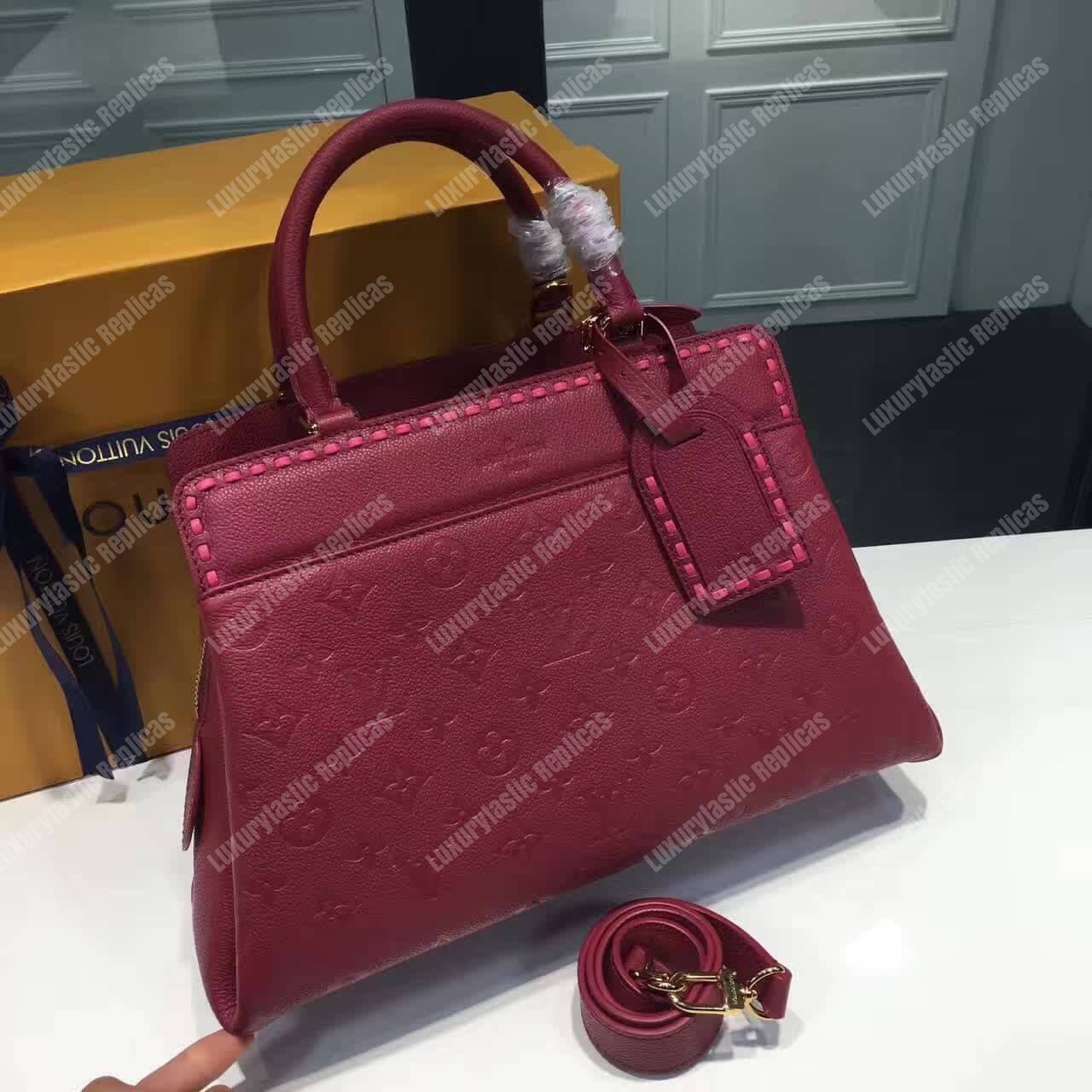 LV Vosges MM Bag Monogram Empreinte Leather Raisin