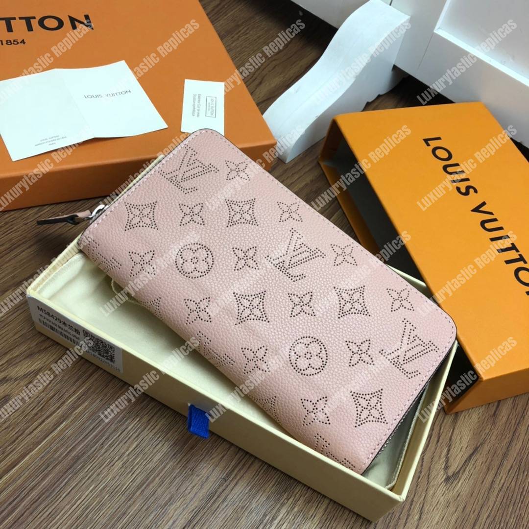 LV Zippy Wallet Mahina Leather Creme