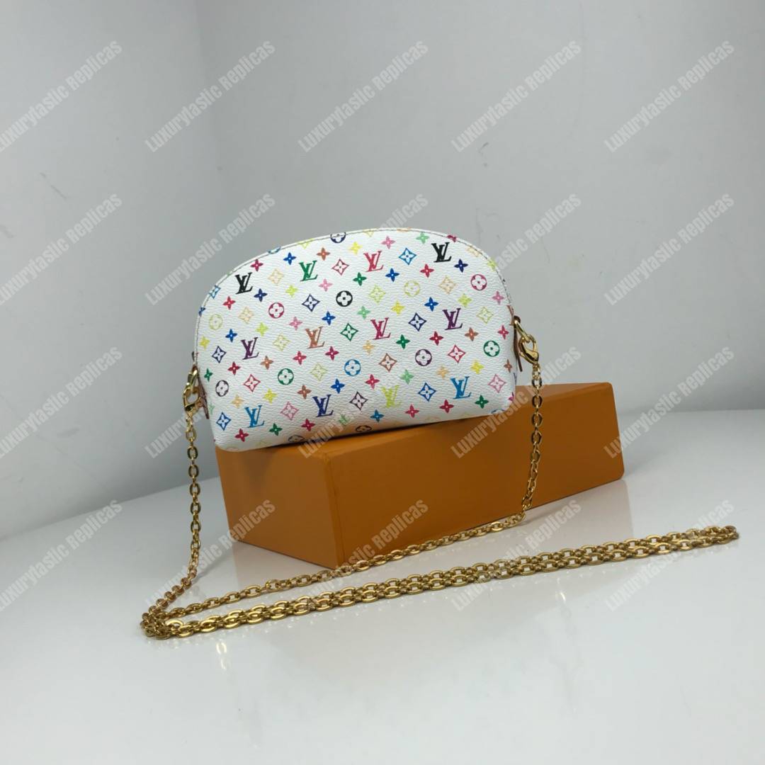 LV Multicolor Cosmetic Pouch GM White