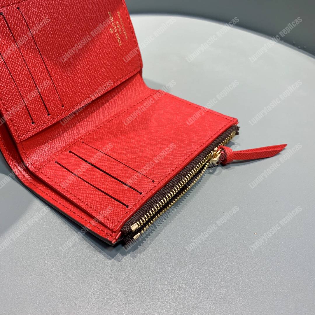 LV Victorine Wallet Damier Ebene Cerise Red