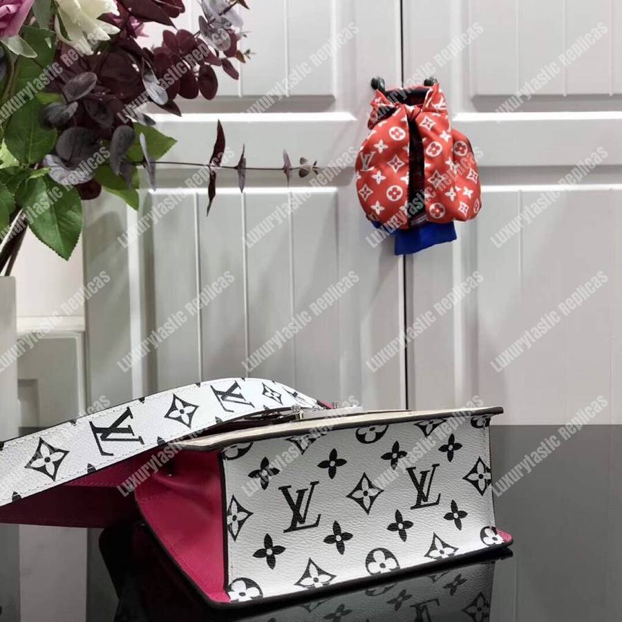 LV Spring Street Monogram Vernis Creme Beige