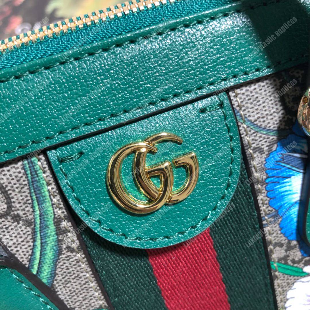 G*u*i ophidia gg flora small tote bag green
