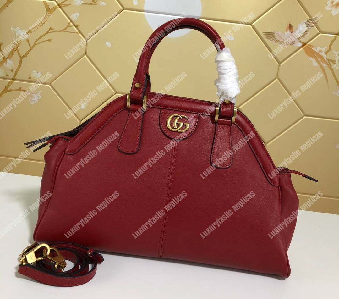 G*u*i re(belle) medium shoulder bag leather red