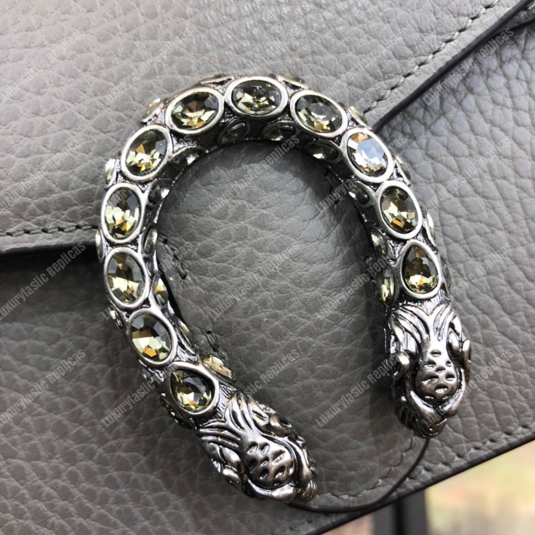 G*u*i dionysus leather super mini bag grey