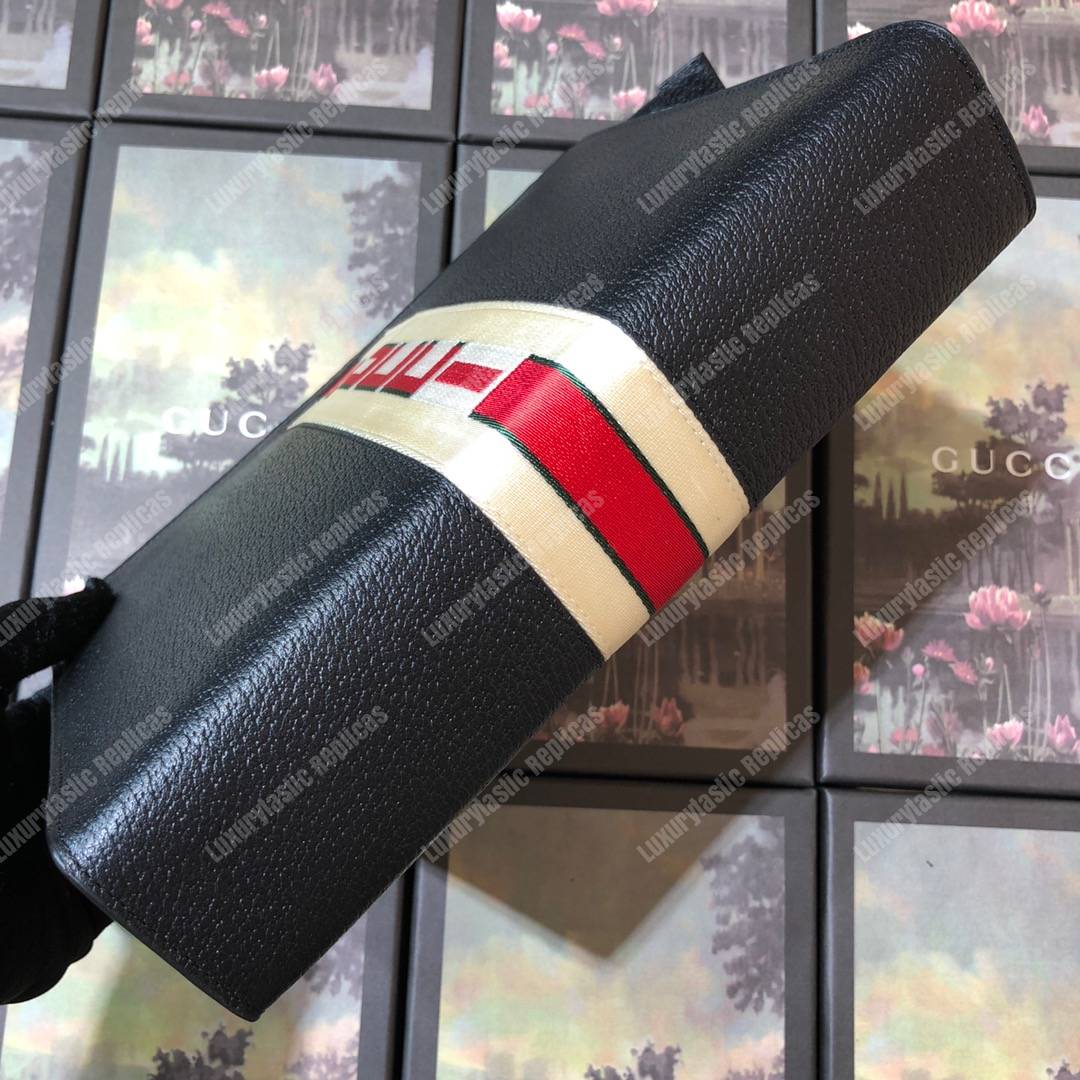 G*u*i stripe leather pouch black