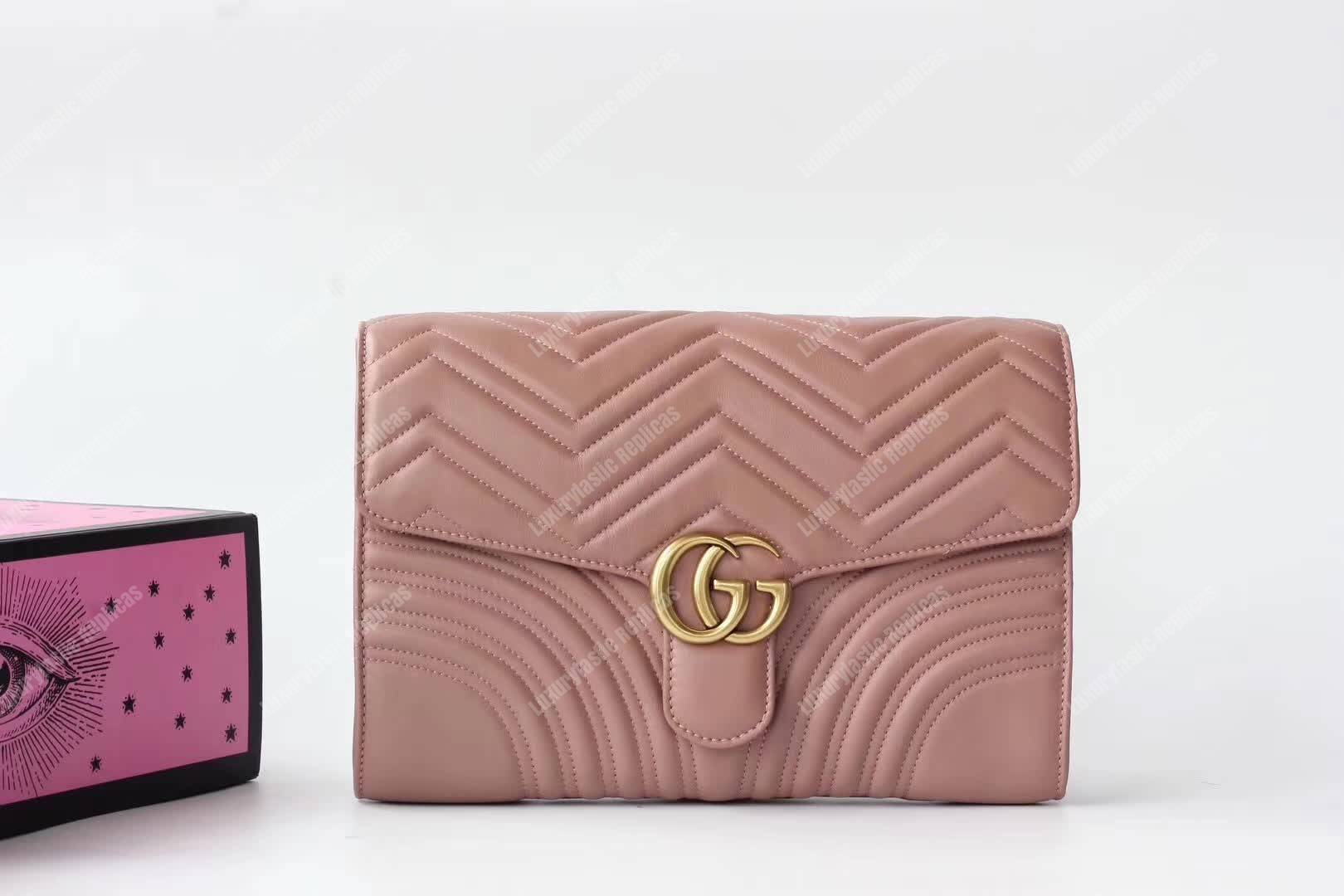 G*u*i gg marmont clutch dusty pink