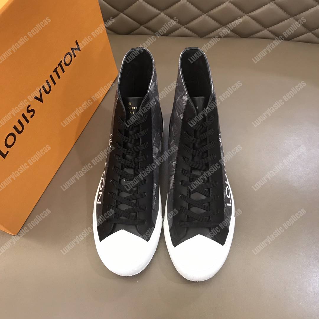 LV Tattoo Sneaker Boot Dameir Tartan Canvas Black