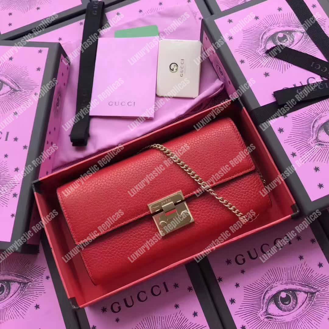 G*u*i padlock continental wallet red