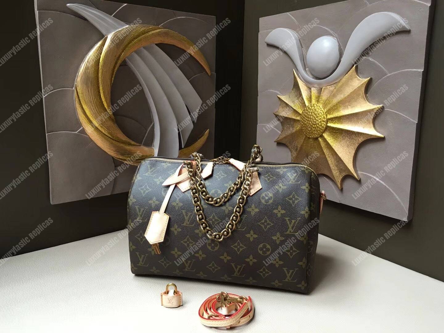 LV Speedy 30 Chain Tote Bag Monogram Canvas