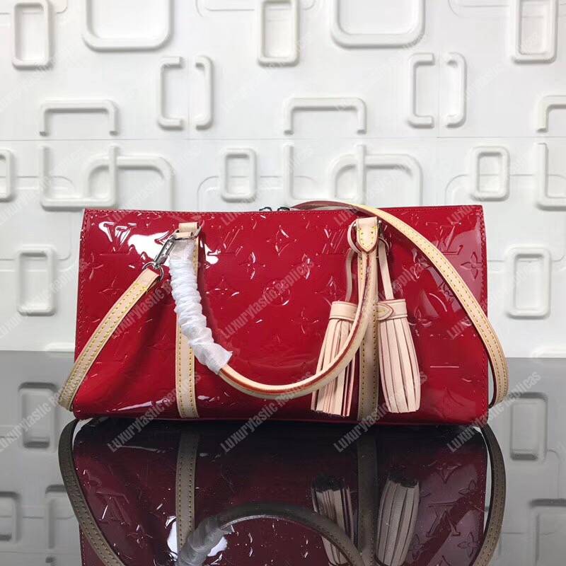 LV Monogram Vernis Neo Triangle Bag Red