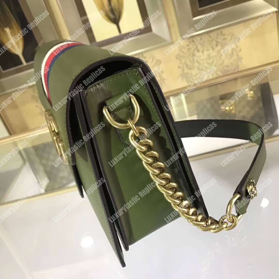 G*u*i gg marmont stylish striped canvas bag green