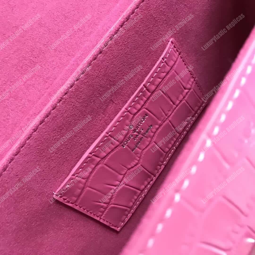 LV Twist Bag MM Crocodilien Brillant Pink