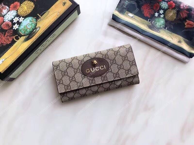 G*u*i neo vintage gg sup*e continental wallet brown