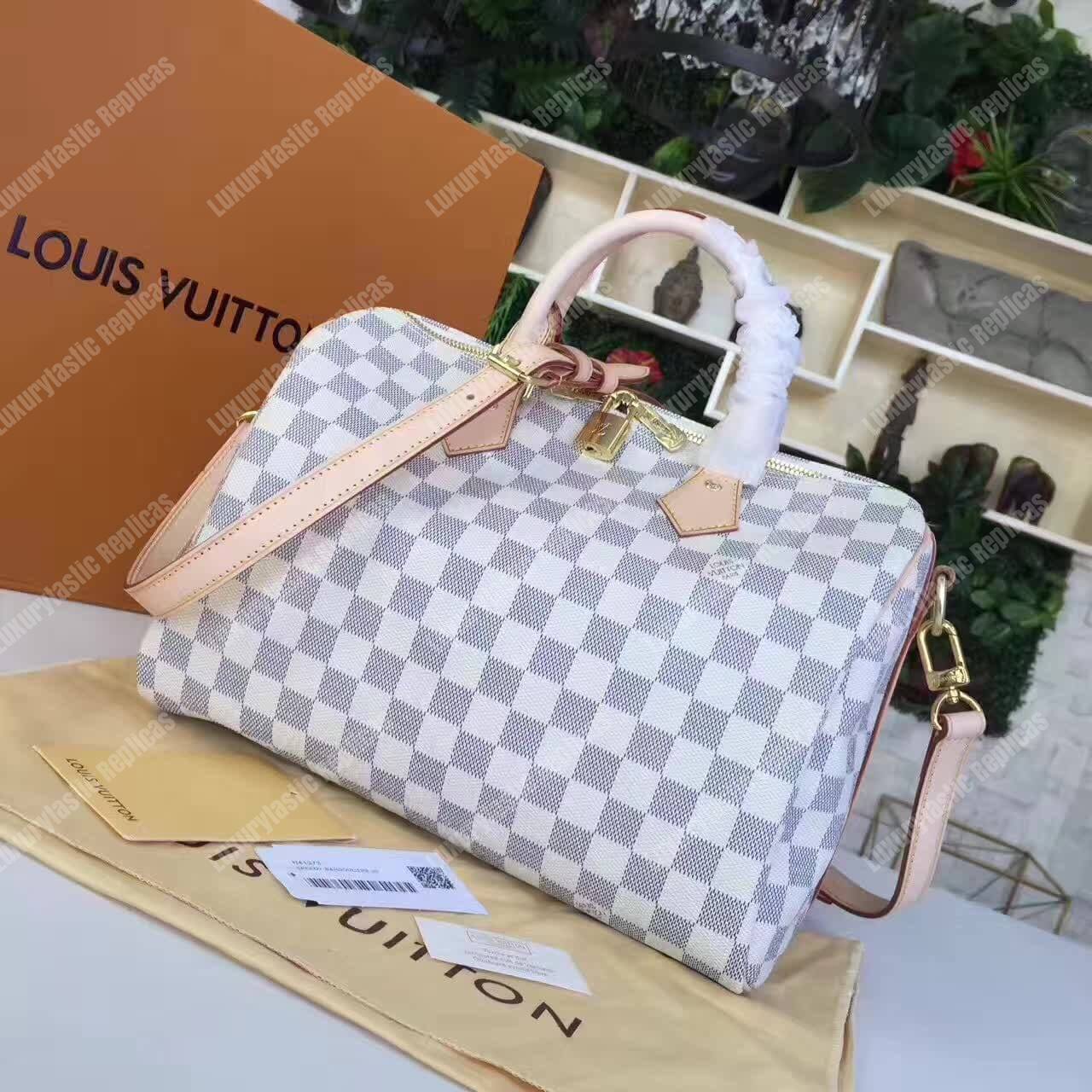 LV Speedy Bandouliere 35 Damier Azur Canvas