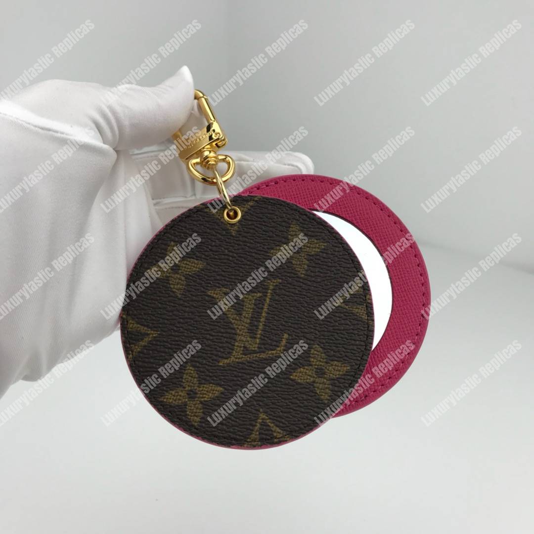 LV Mirror Bag Charm & Key Holder Monogram/Fuchsia