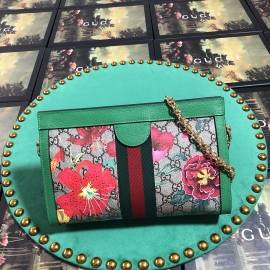 G*u*i ophidia gg flora small shoulder bag green
